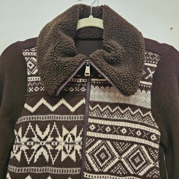 Ralph Lauren Sweaters - Ralph Lauren Brown Zip Up Knit